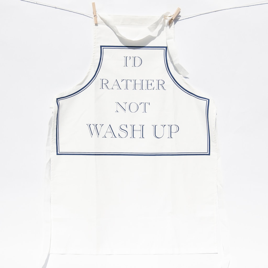 I'd Rather Not Wash Up White Apron