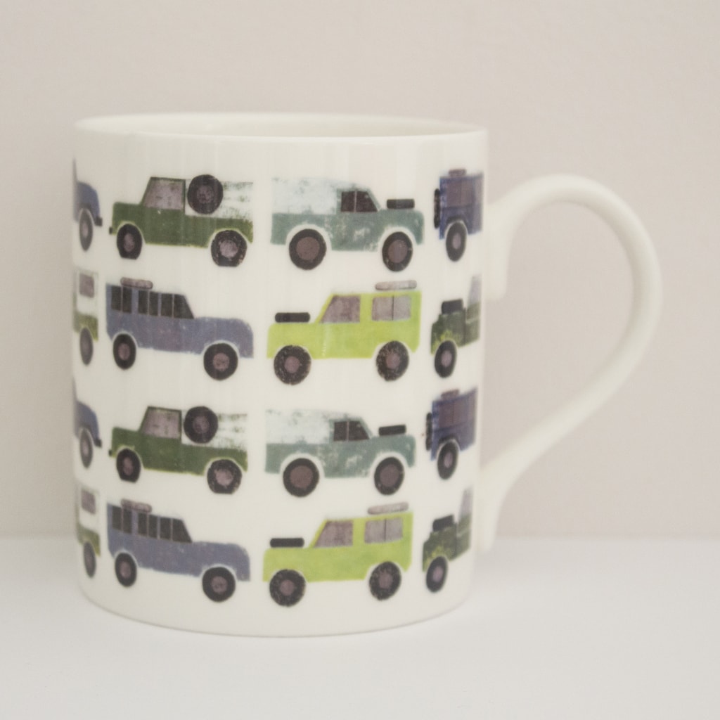All The Series Land Rovers Repeat Large Bone China Mug -350ml