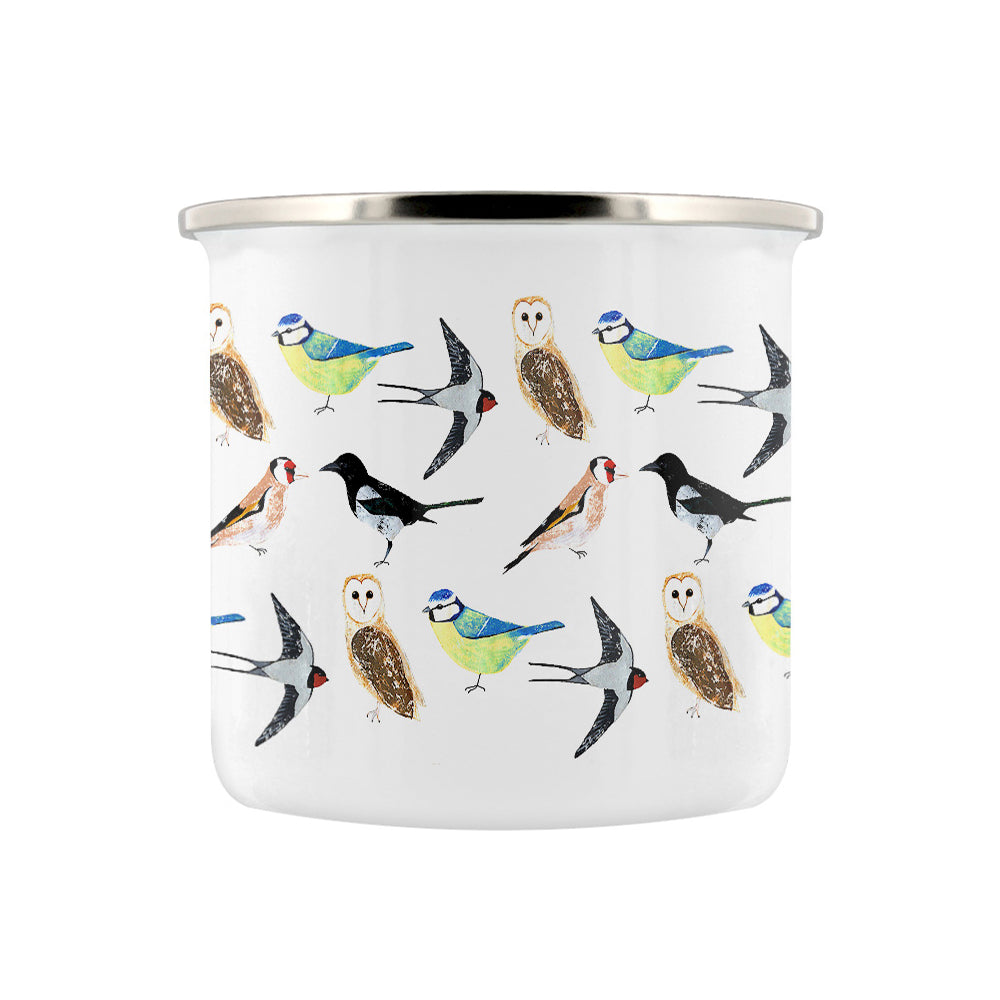 Izzi Rainey Garden Birds Repeat Enamel Mug