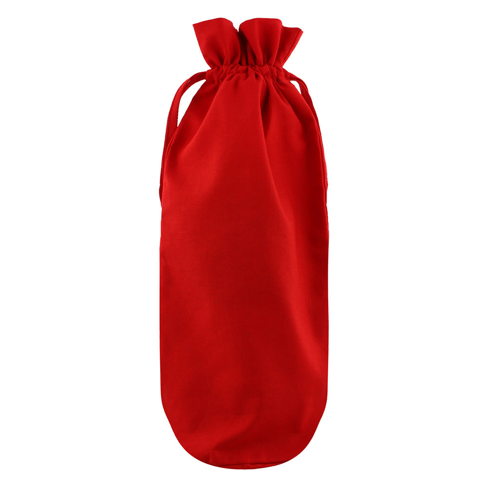 Let's Get Jolly Red Cotton Bottle Bag