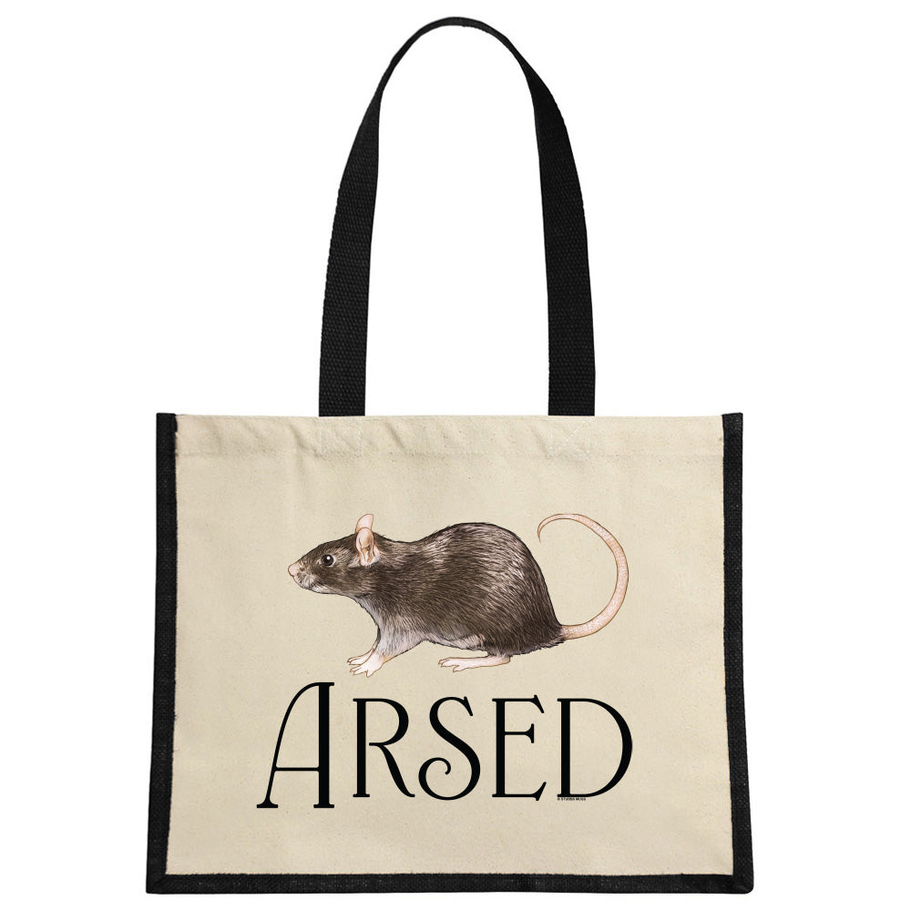 Wild Giggles Rat Arsed Cream & Black Jute Bag