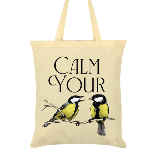 Calm Your Tits Cream Tote Bag