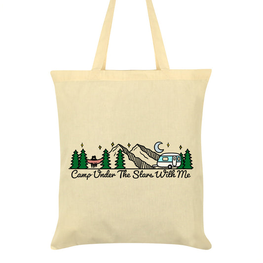 Camp Under The Stars Cream Tote Bag