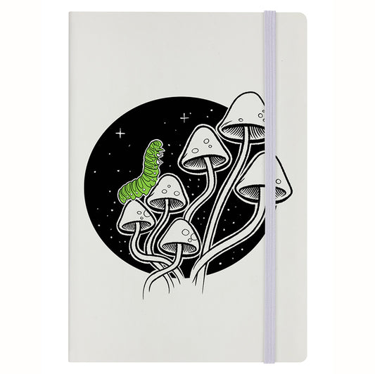 Fungi Friends - Curious Caterpillar Cream A5 Notebook