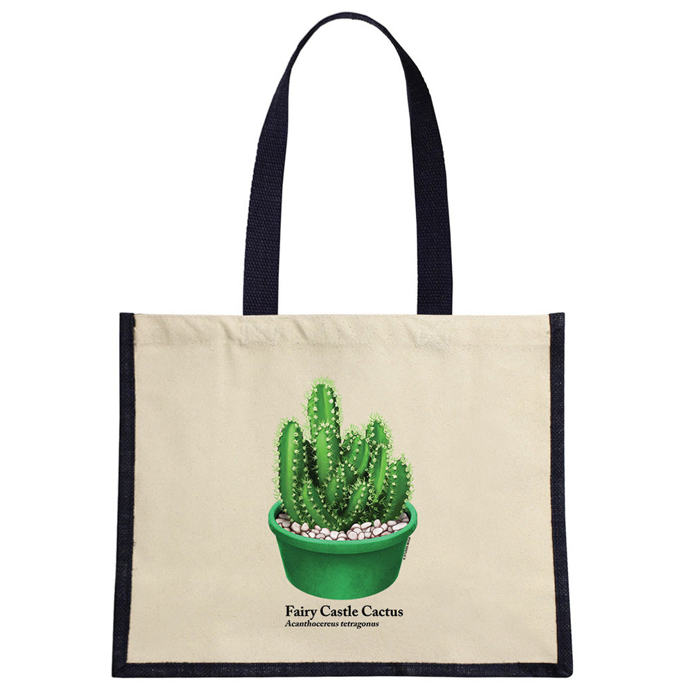 Nature's Delights - Fairy Castle Cactus Cream & Black Jute Bag