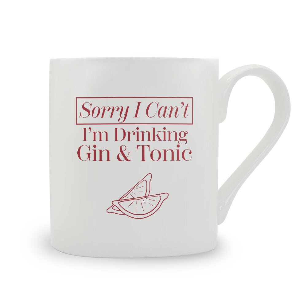 Sorry I Can't I'm Drinking Gin & Tonic Mug