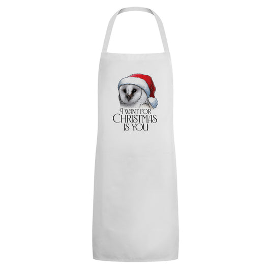 Wild Giggles Owl I Want For Christmas Is You Apron