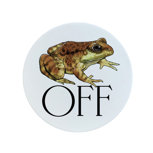Wild Giggles Frog Off Ceramic Coaster