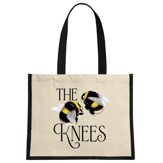 Wild Giggles The Bees Knees Cream & Black Jute Bag