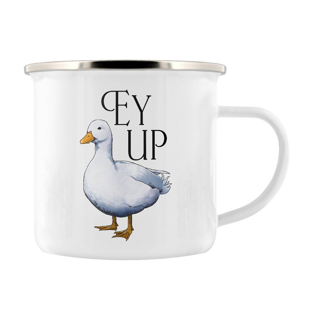 Wild Giggles Ey Up Duck Enamel Mug