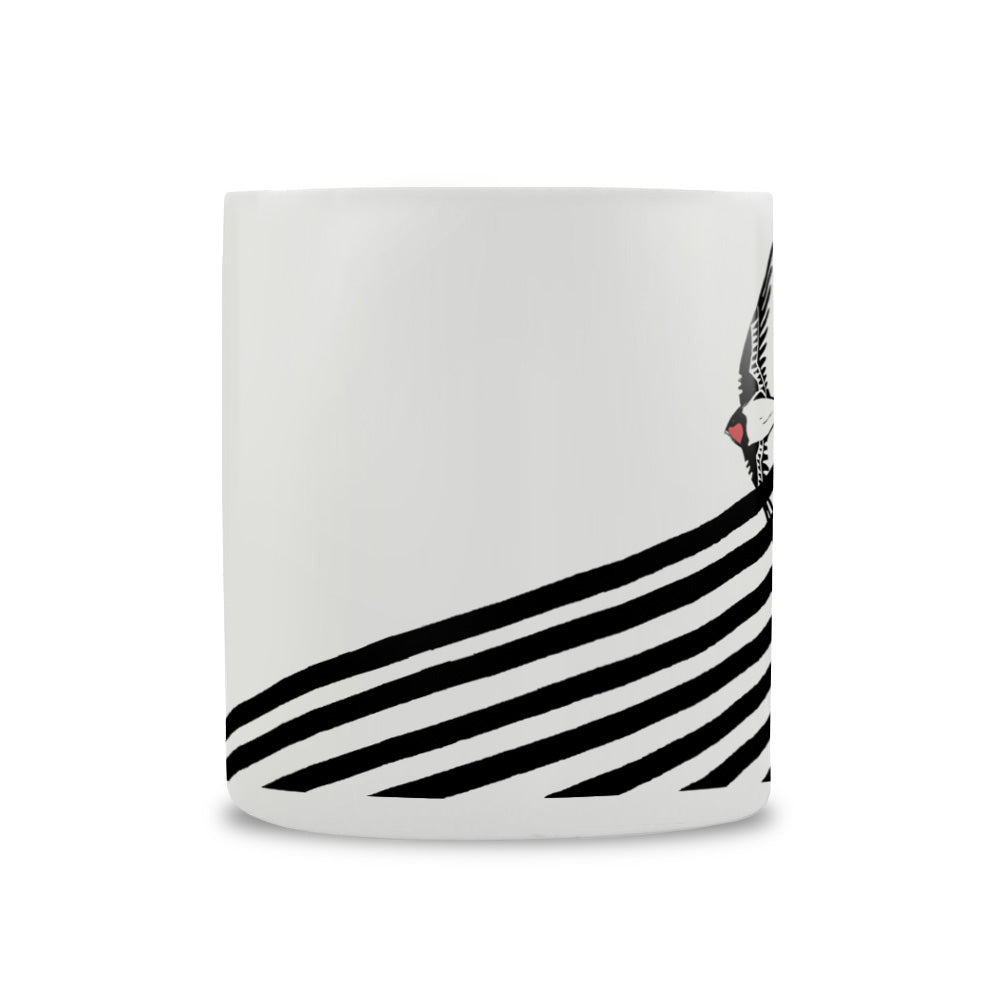IzziRainey Swallow Lino Large Bone China Mug