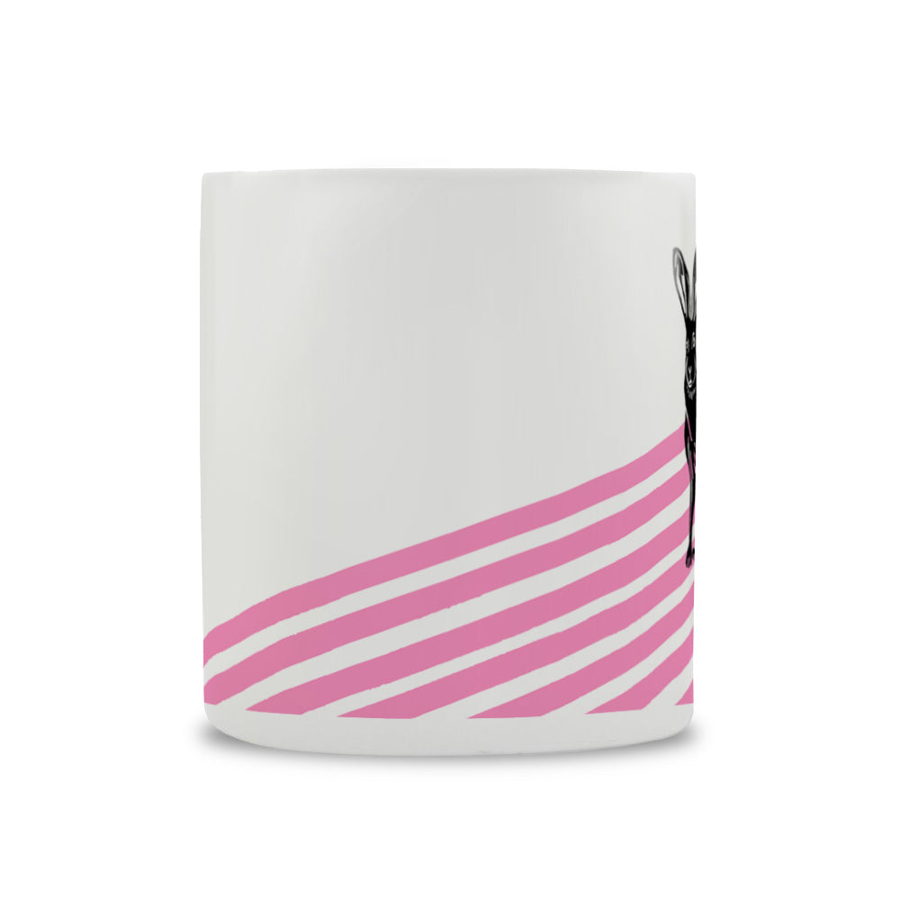 IzziRainey Pink Hare Large Bone China Mug