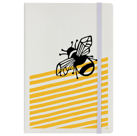 IzziRainey Yellow Bumblebee Cream A5 Hard Cover Notebook