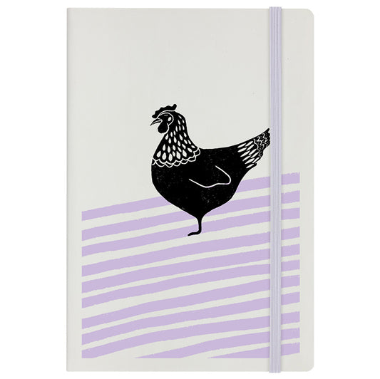 IzziRainey Lilac Chicken Cream A5 Hard Cover Notebook
