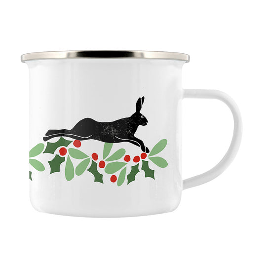 IzziRainey Christmas Hare Enamel Mug