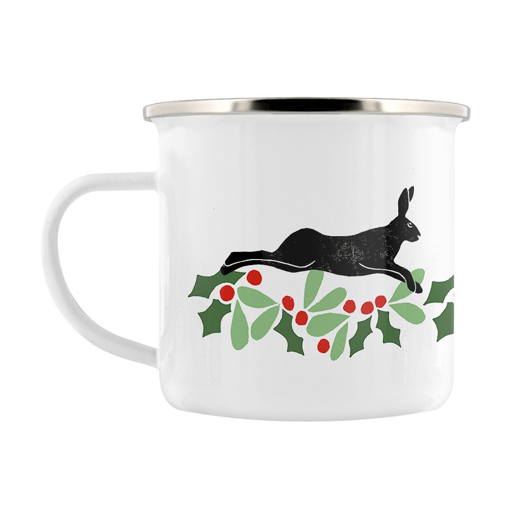IzziRainey Christmas Hare Enamel Mug