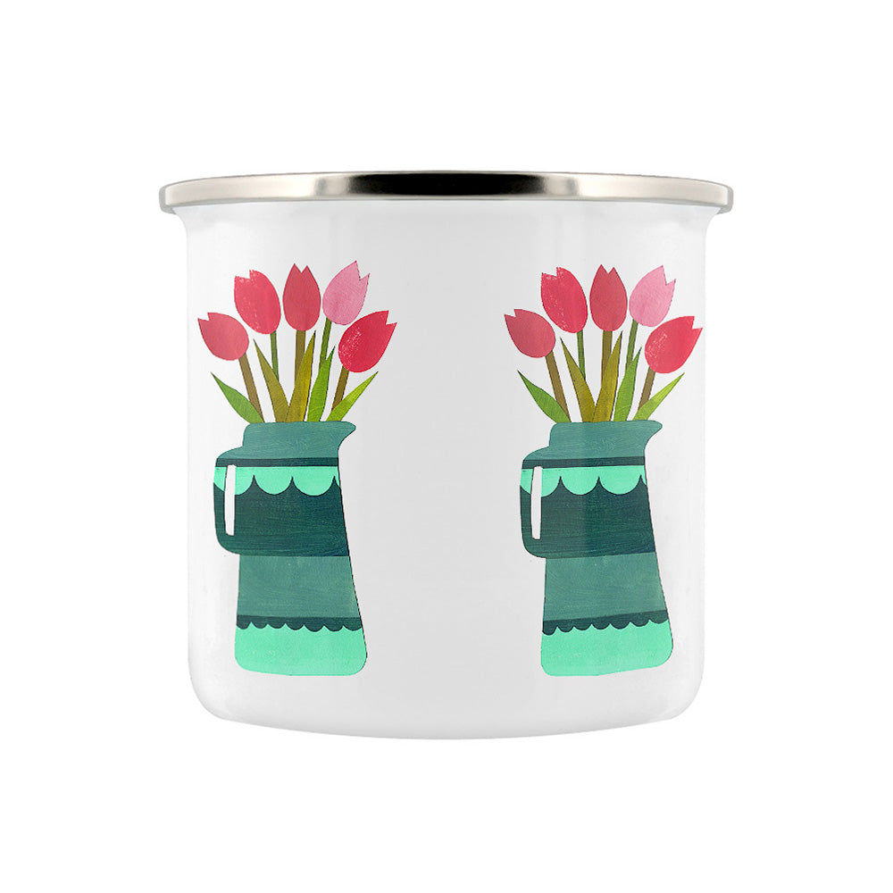 IzziRainey Flowers In A Blue Jug Enamel Mug