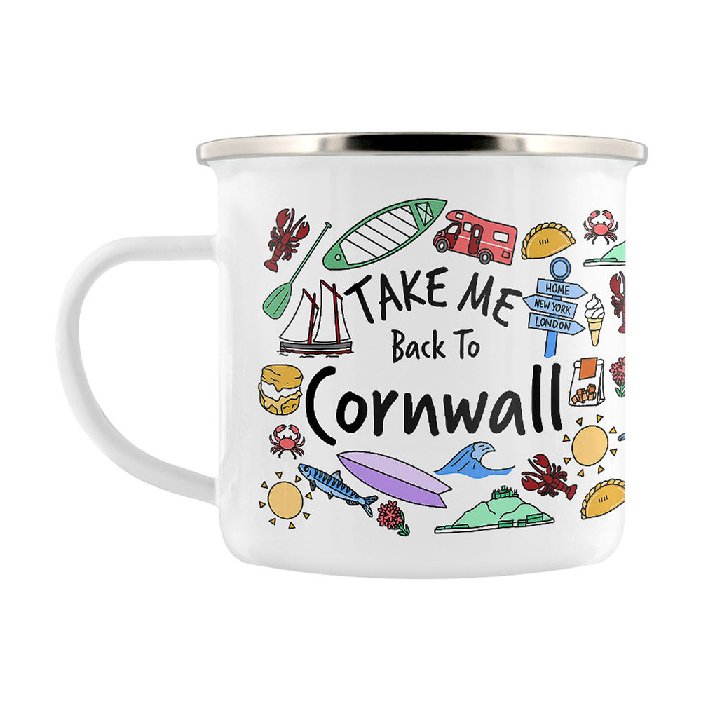 Take Me Back To Cornwall Enamel Mug