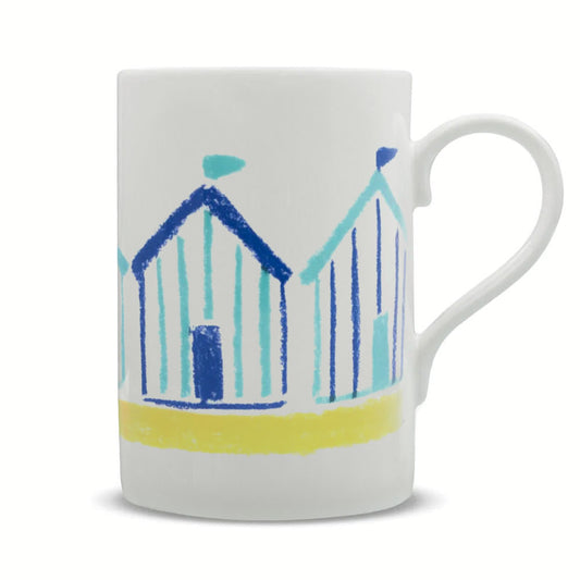 Beach Huts Stripe Purple/Green Mug