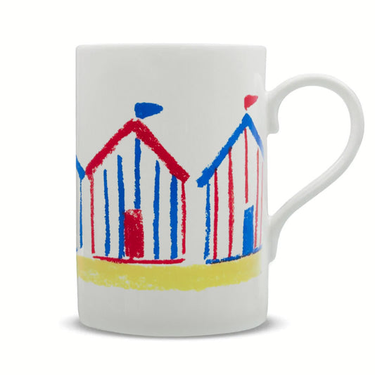 Beach Huts Stripe Red/Blue Tall Mug