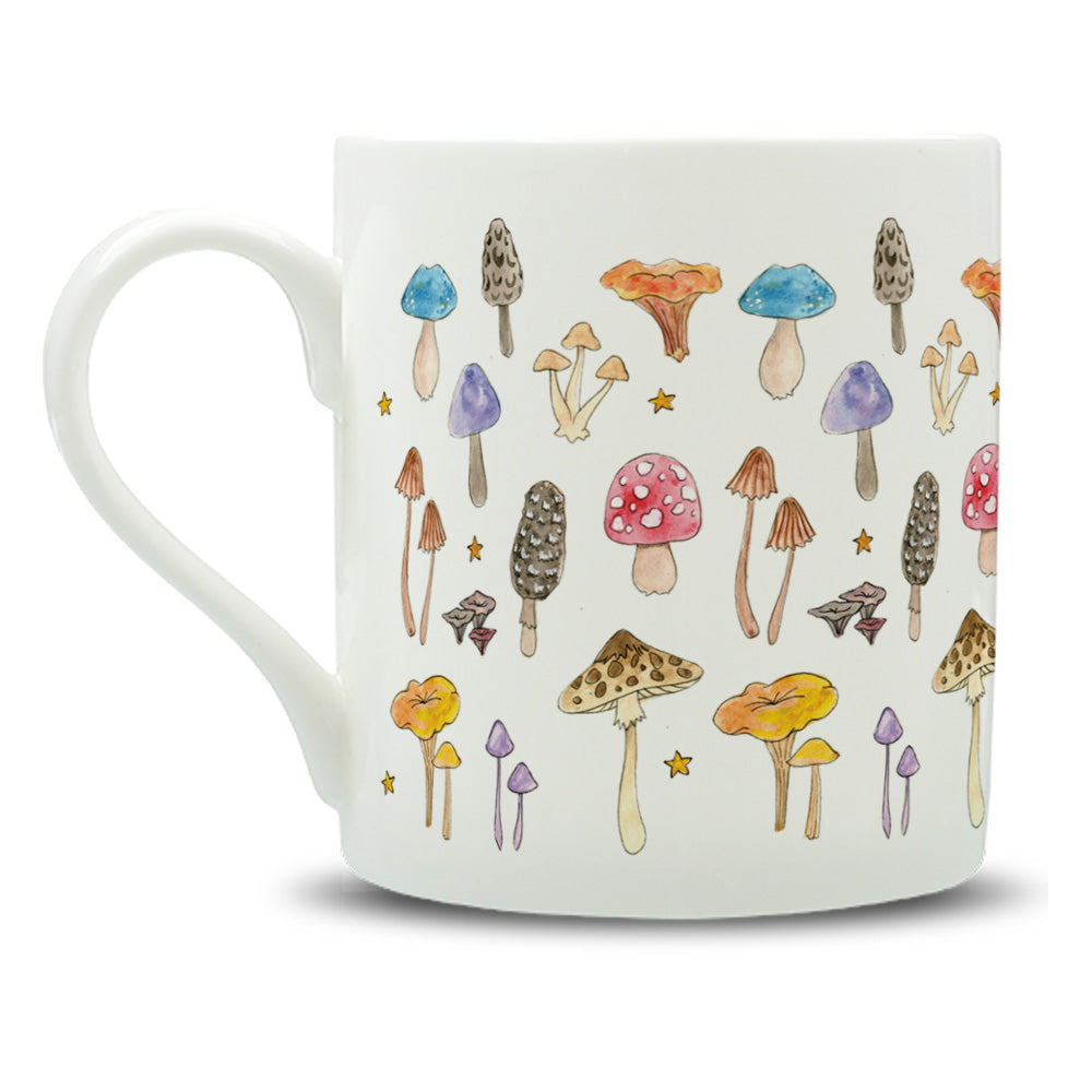 Mushrooms Watercolour Bone China Mug