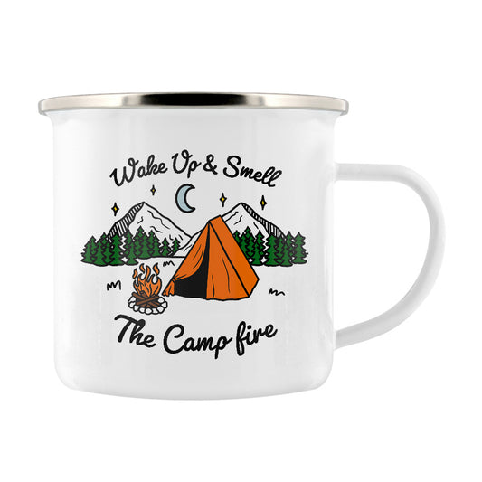 Wake Up & Smell The Campfire Enamel Mug