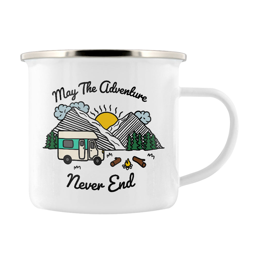 May The Adventure Never End Enamel Mug