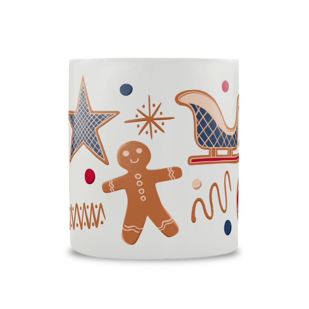 Blue Gingerbread Bone China Mug