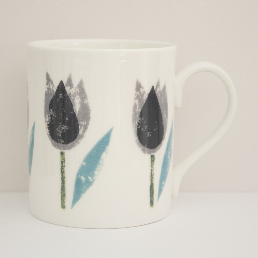 IzziRainey Turquoise Tulip Bone China Mug