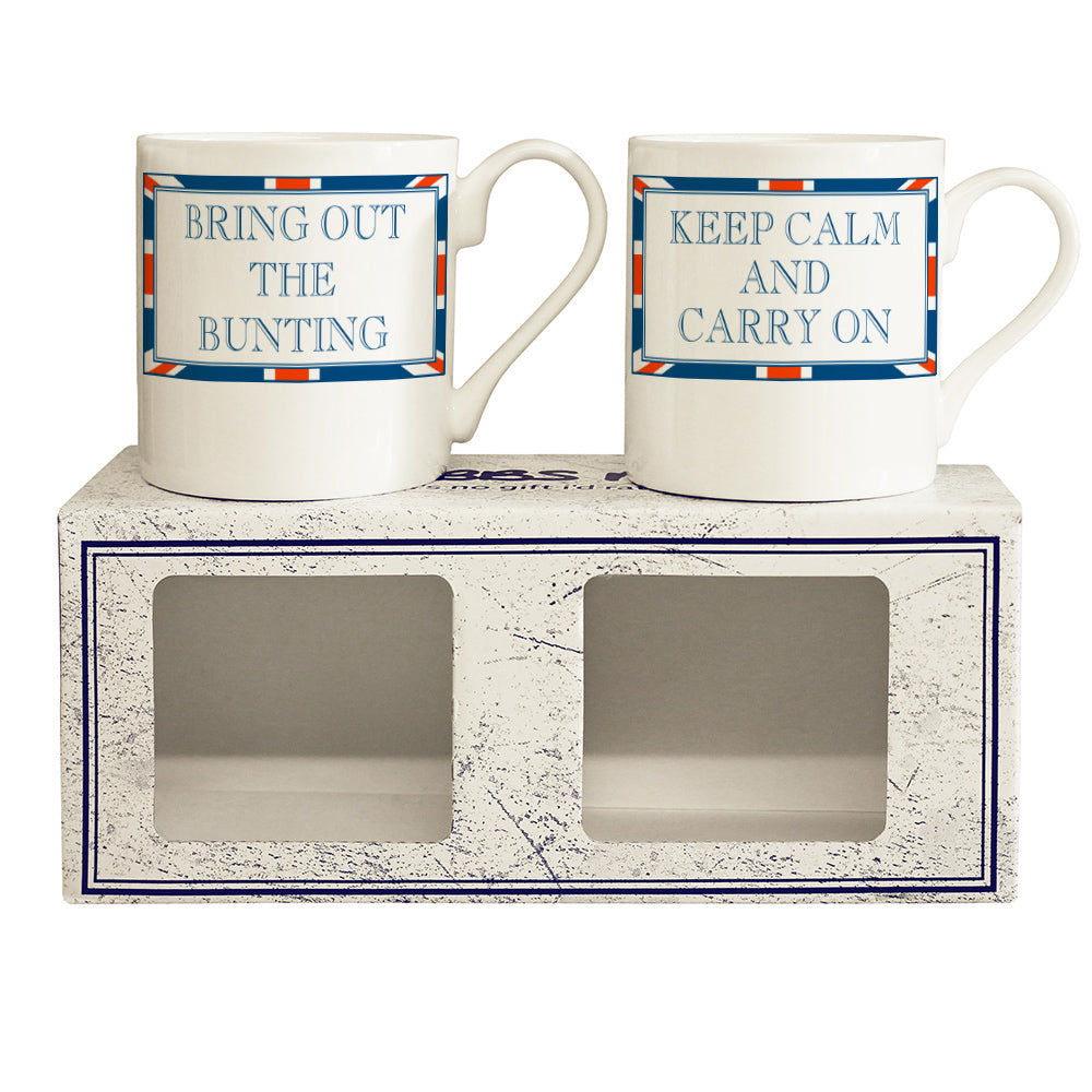 Terribly British Bring Out The Bunting & Keep Calm and Carry Mug Gift Set