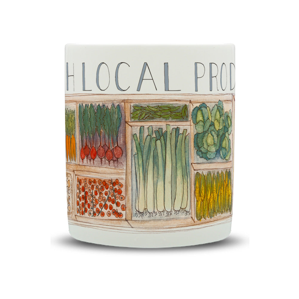 Local Produce Watercolour Bone China Mug