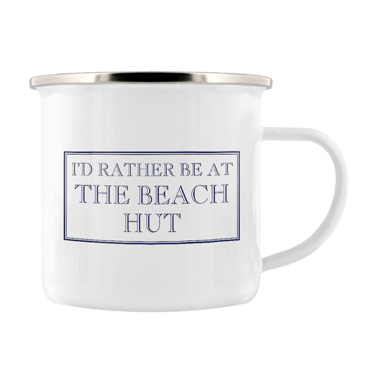 I’d Rather Be At The Beach Hut Enamel Mug