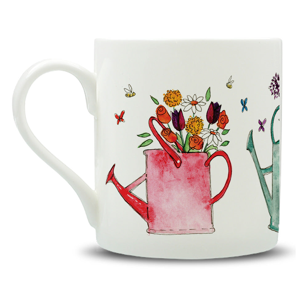 Watering Cans Watercolour Bone China Mug