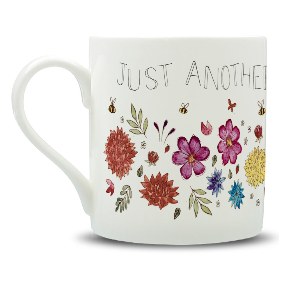 Flower Power Watercolour Large Bone China Mug - 350ml