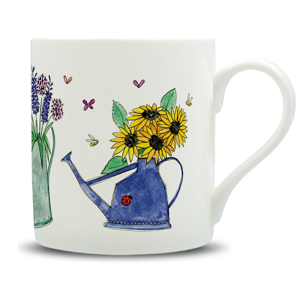 Watering Cans Watercolour Bone China Mug