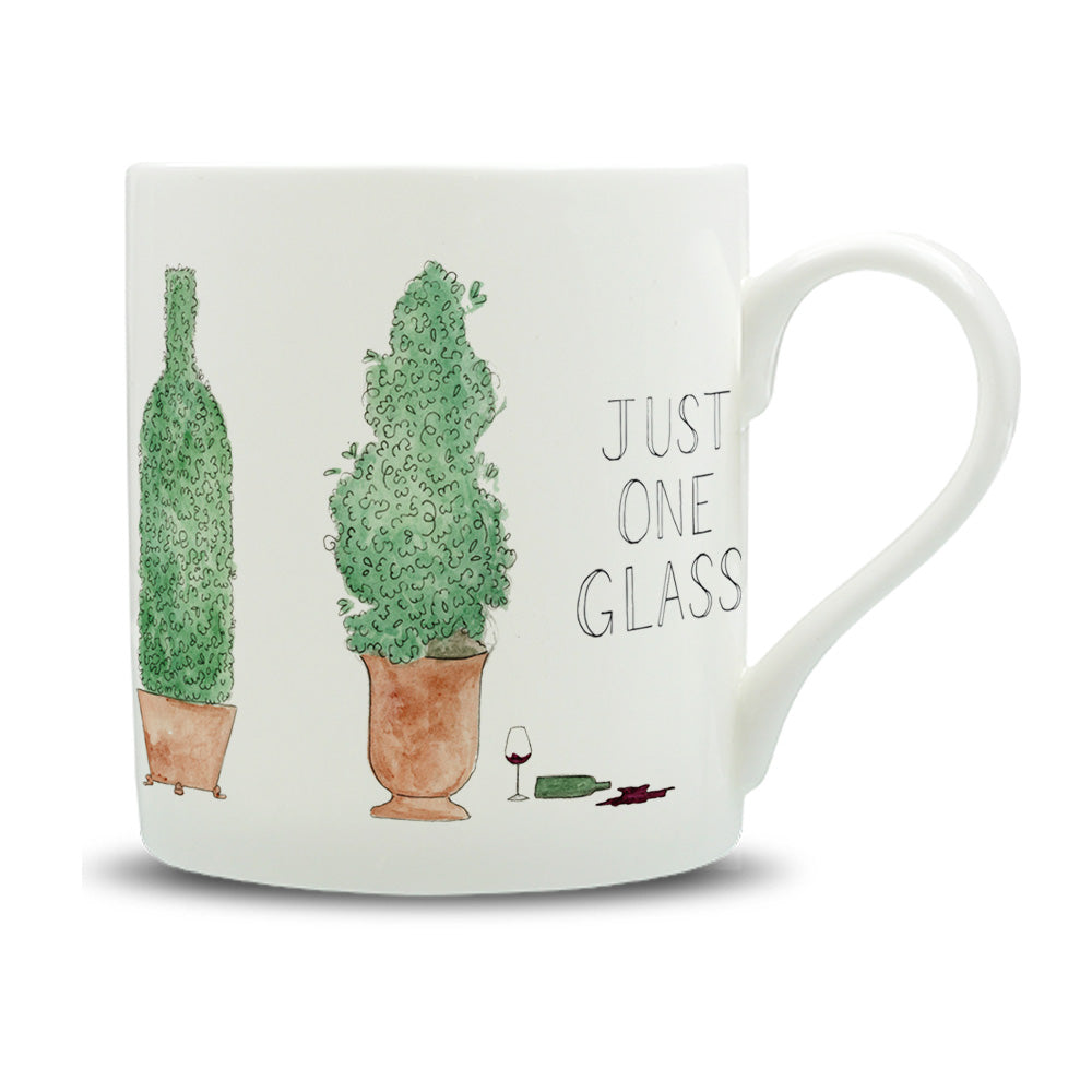 Just One Glass Watercolour Bone China Mug