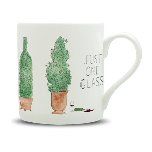 Just One Glass Watercolour Bone China Mug