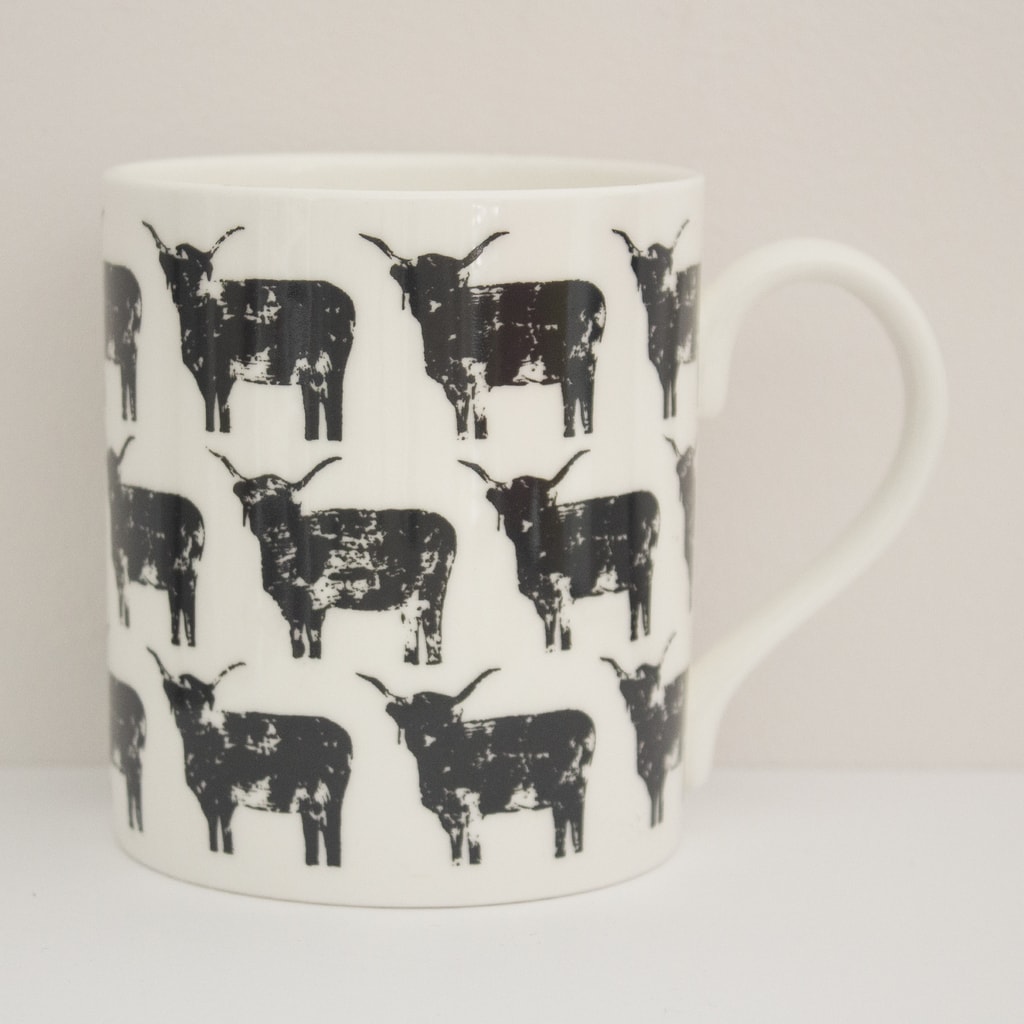 IzziRainey Highland Cow Repeat Bone China Mug