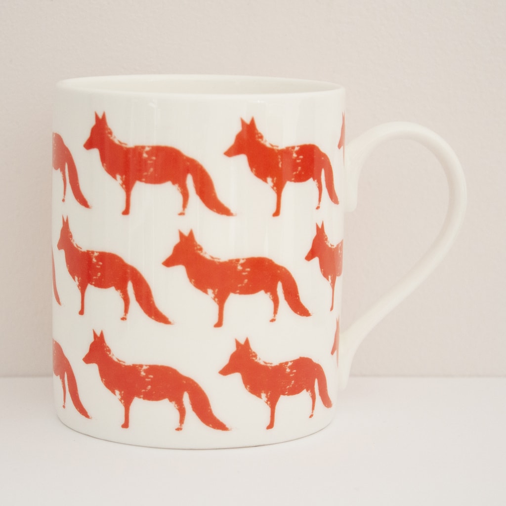 IzziRainey Fox Repeat Large Bone China Mug -350ml