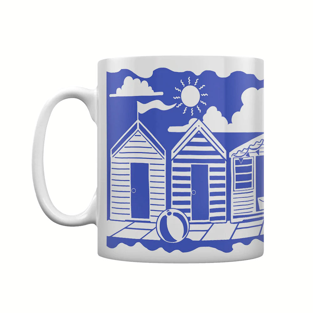 Beach Huts Block Print Mug