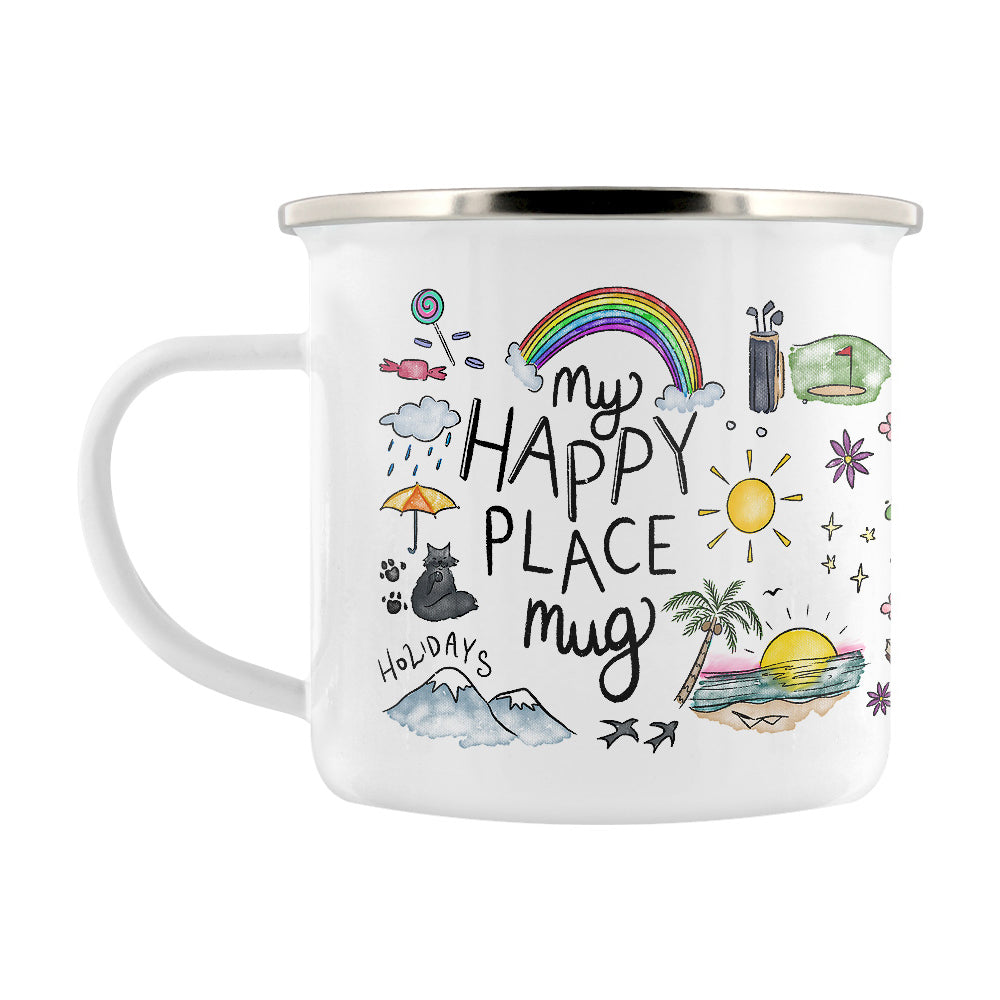 My Happy Place Enamel Mug