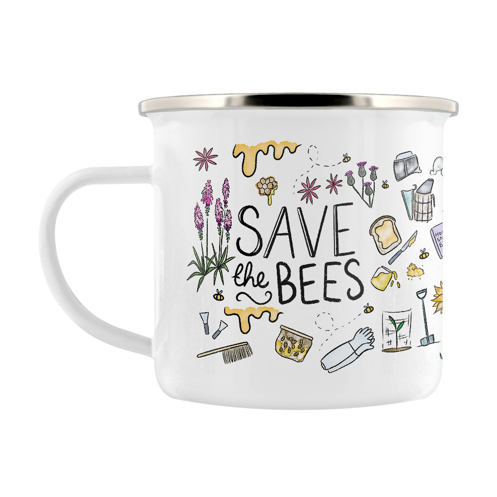 Save The Bees Enamel Mug