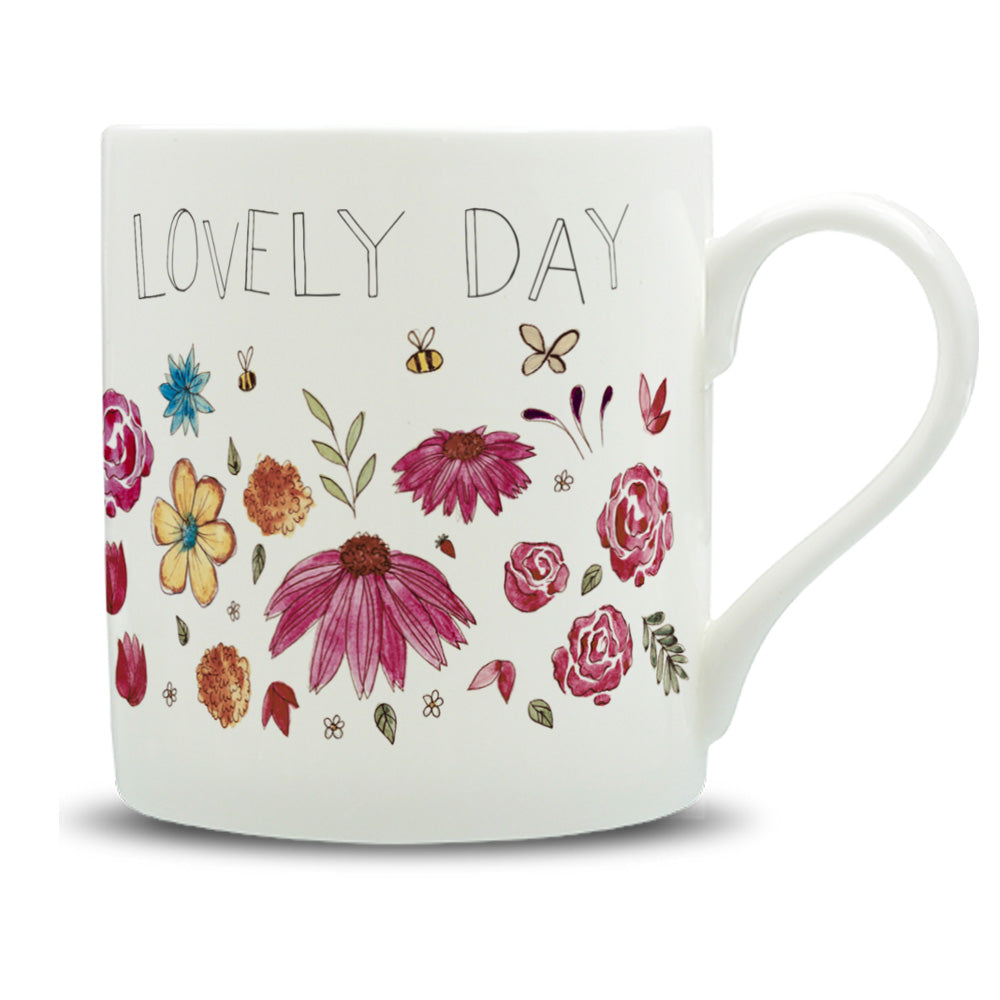 Flower Power Watercolour Bone China Mug