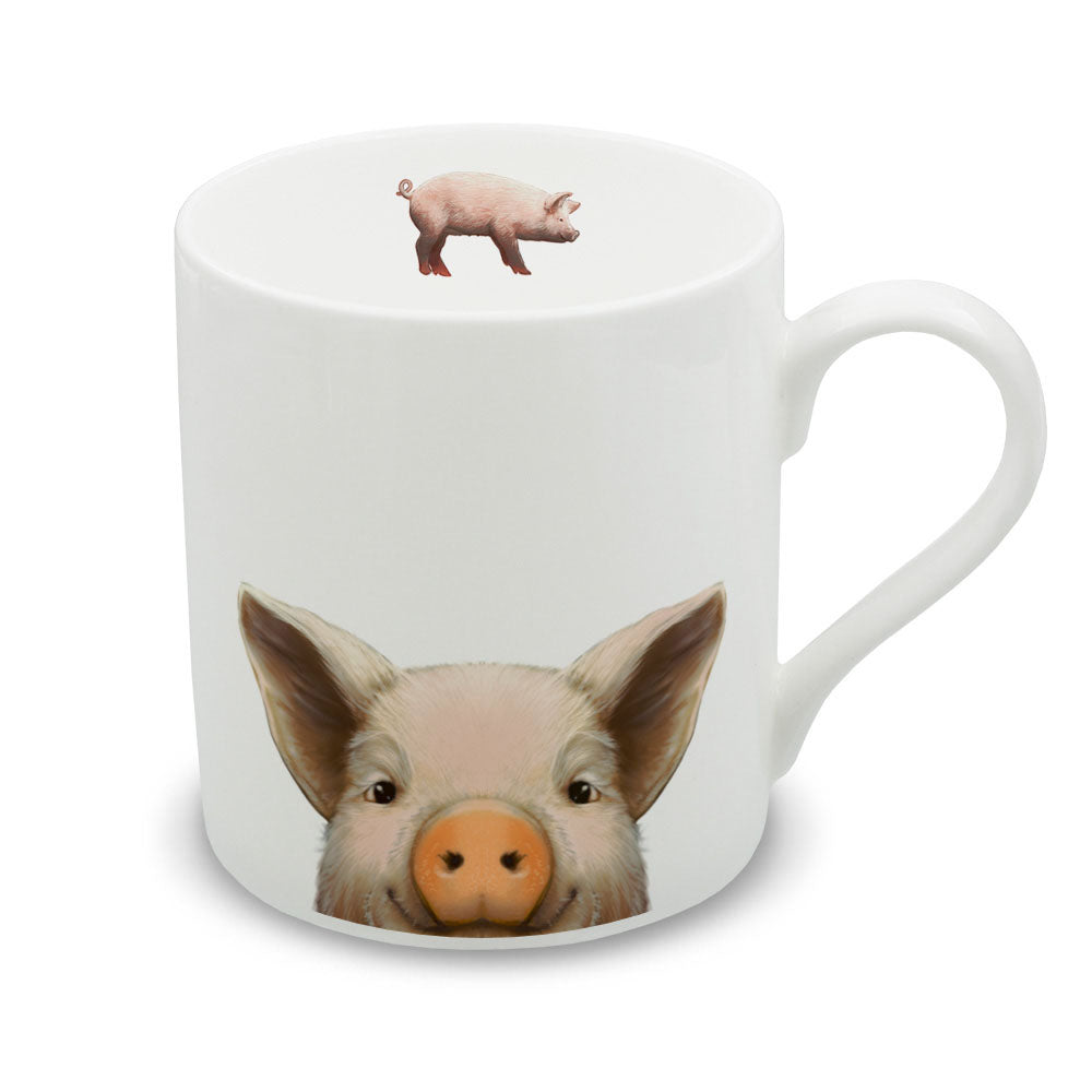 Inquisitive Creatures Pig Bone China Mug -250ml