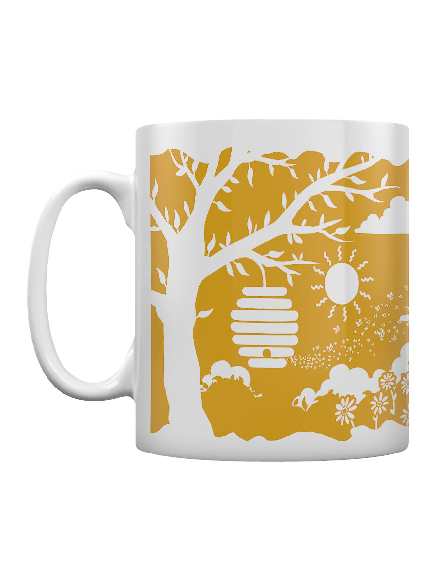 Etched In Nature - A Hive Of Bees Block Print Mug