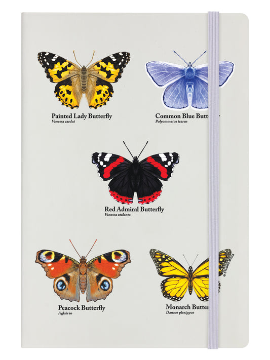 A Flutter Of Butterflies Cream A5 Hard Cover Notebook