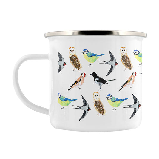 Izzi Rainey Garden Birds Repeat Enamel Mug