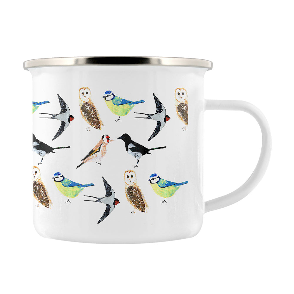 Izzi Rainey Garden Birds Repeat Enamel Mug