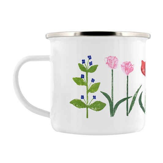 Izzi Rainey Garden Flowers Repeat Enamel Mug