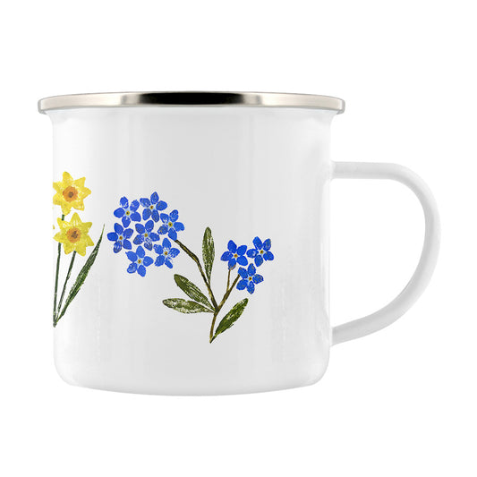 Izzi Rainey Garden Flowers Repeat Enamel Mug